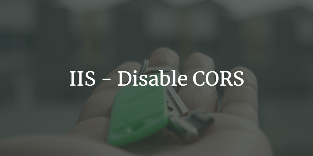 IIS - Disable CORS
