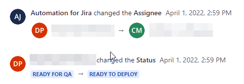 Assignee changed