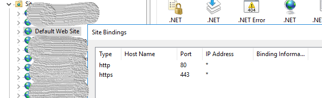 IIS default 443 port binding